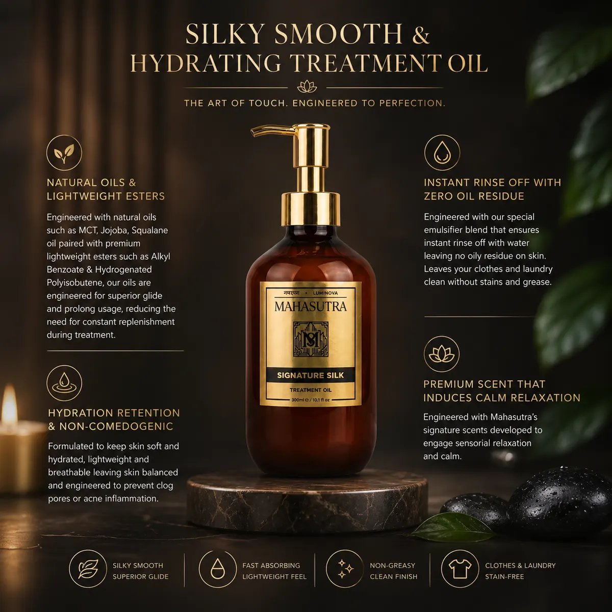 Signature Silk Treatment Oil 300ml by Mahasutra, view 3