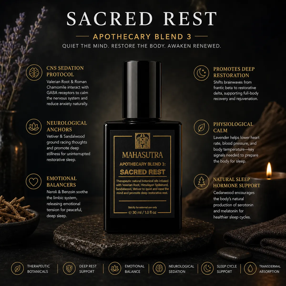 Sacred Rest Oil 30ml roll-on by Mahasutra, view 4