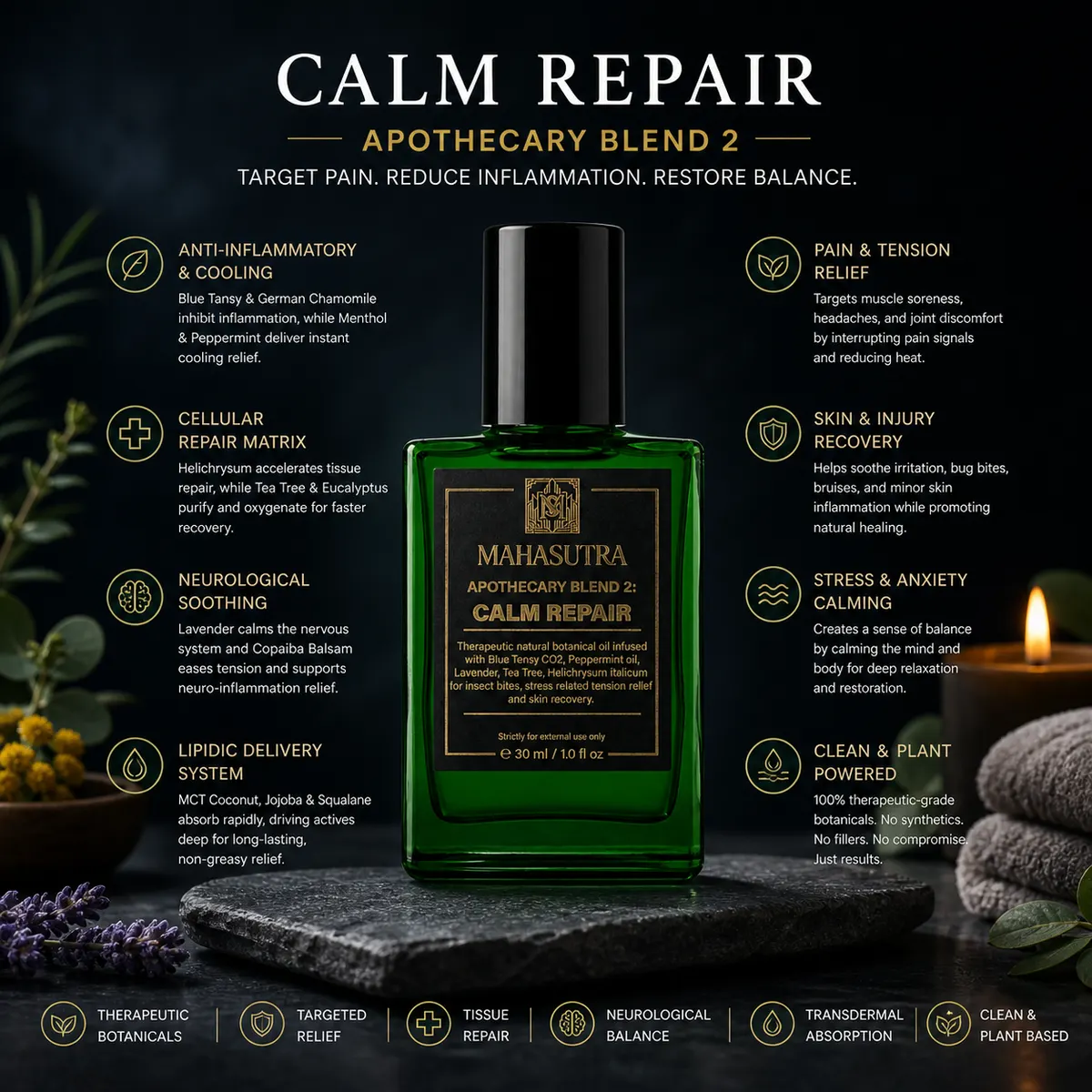 Calm Repair Oil 30ml roll-on by Mahasutra, view 4