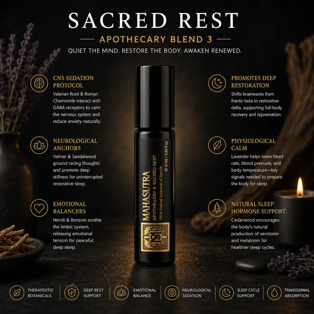Sacred Rest Oil 10ml roll-on by Mahasutra, view 4