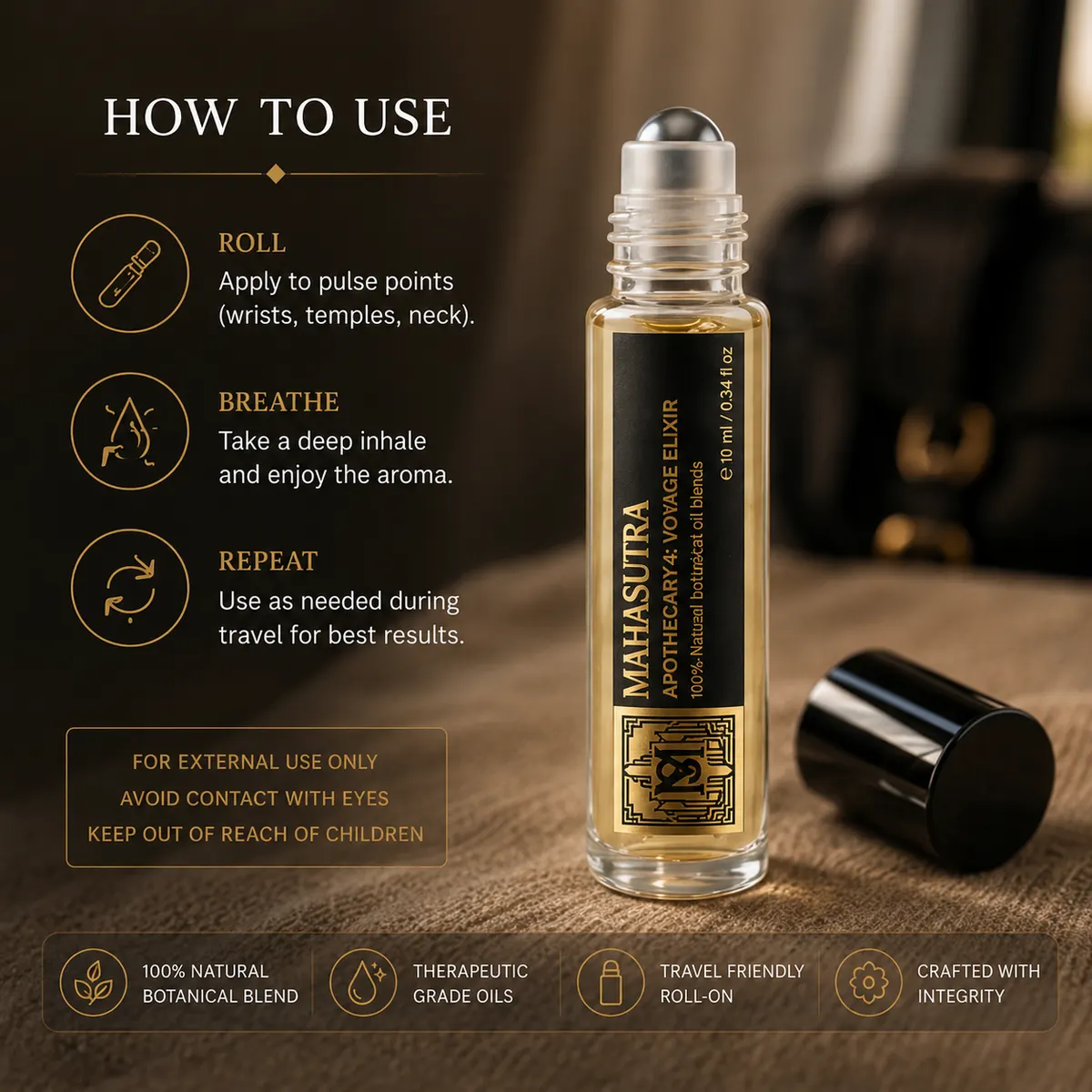Voyage Elixir Oil 10ml roll-on by Mahasutra, view 9