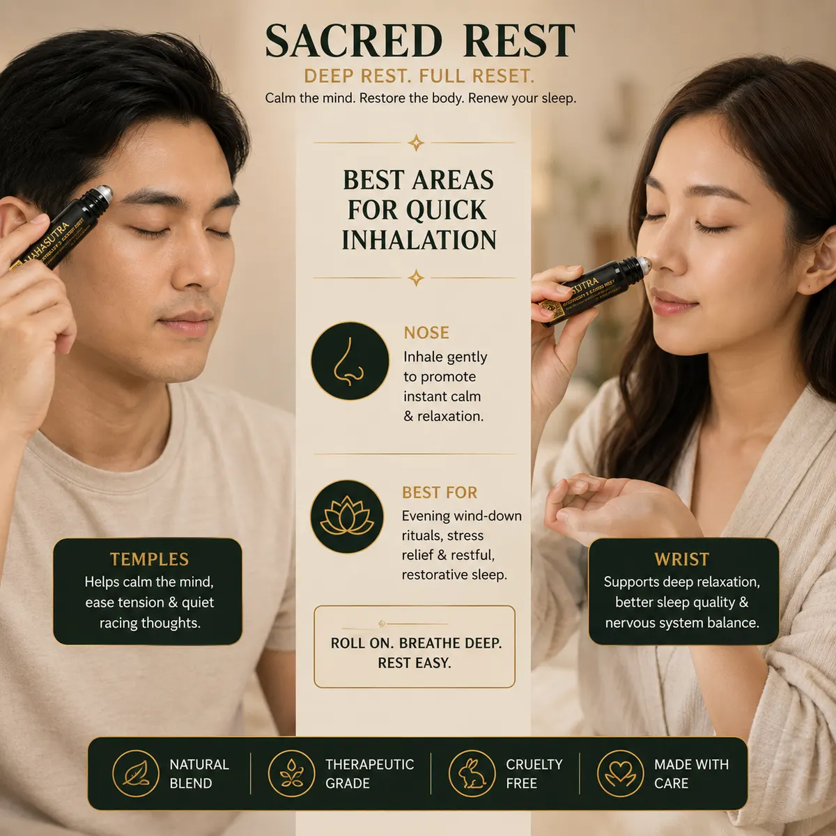Sacred Rest Oil 10ml roll-on by Mahasutra, view 7