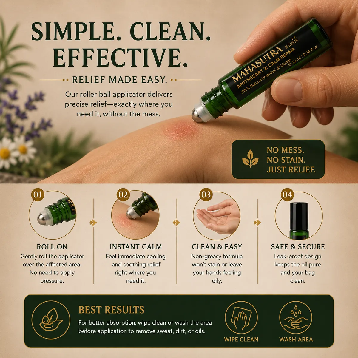 Calm Repair Oil 10ml roll-on by Mahasutra, view 8