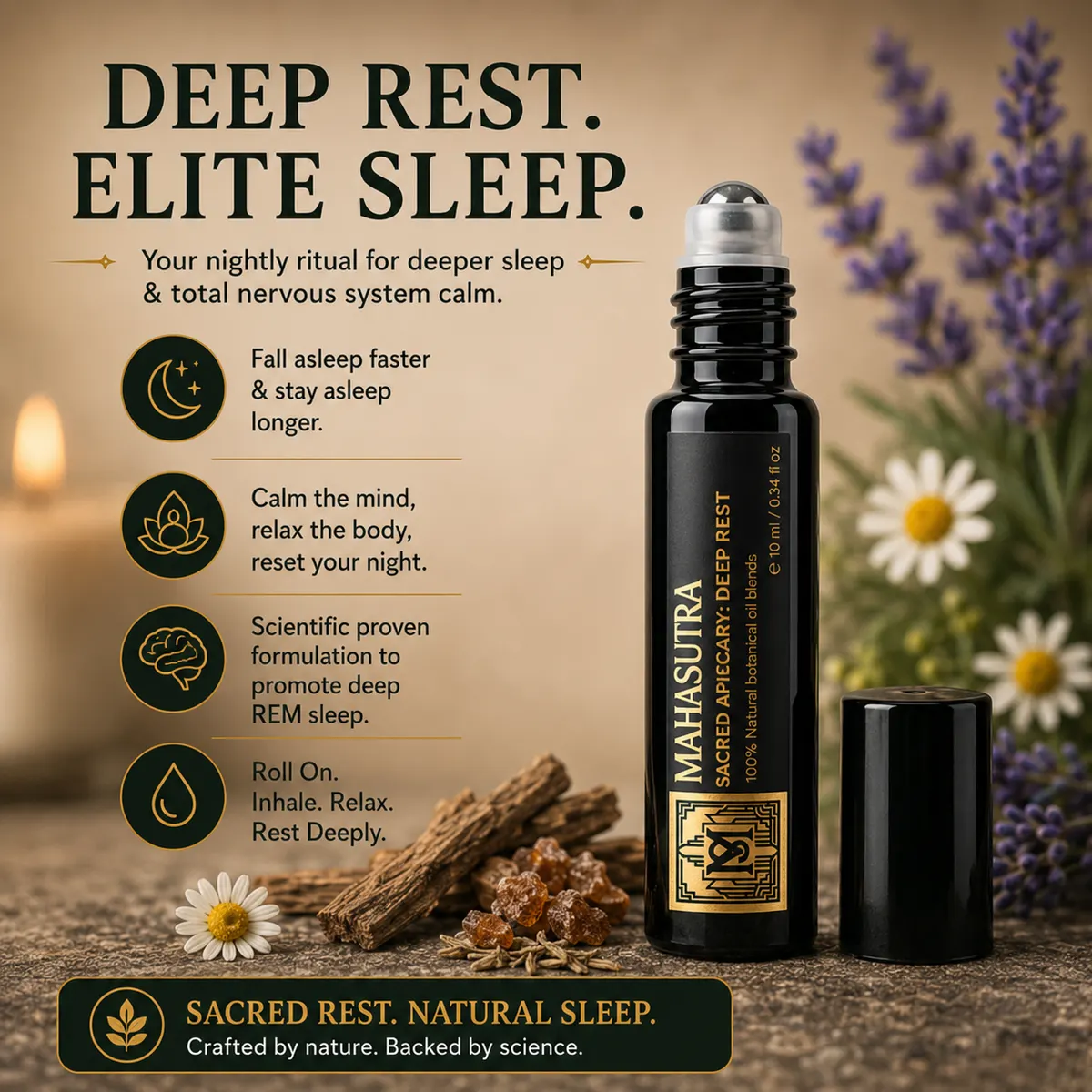 Sacred Rest Oil 10ml roll-on by Mahasutra, view 5