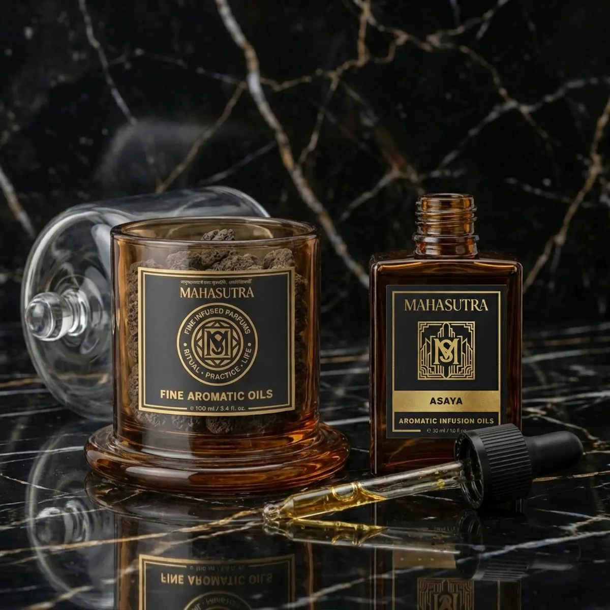 Asaya Aromatic Infusion Oil Oil 30ml + lava stone jar by Mahasutra, view 3