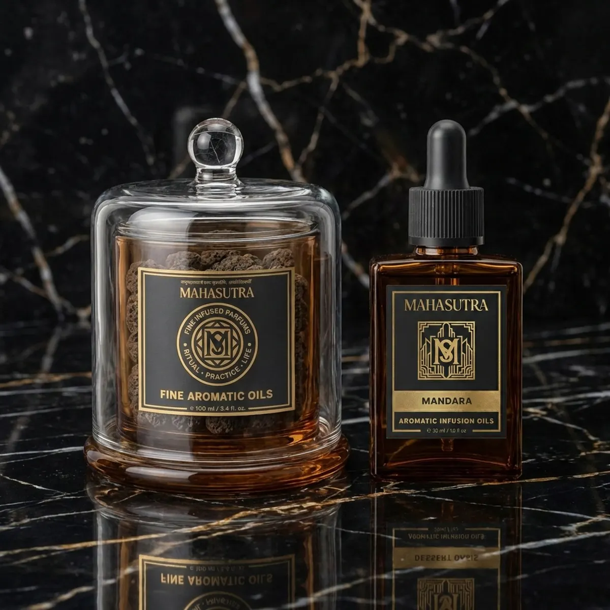 Mandara Aromatic Infusion Oil Oil 30ml + lava stone jar by Mahasutra, view 2