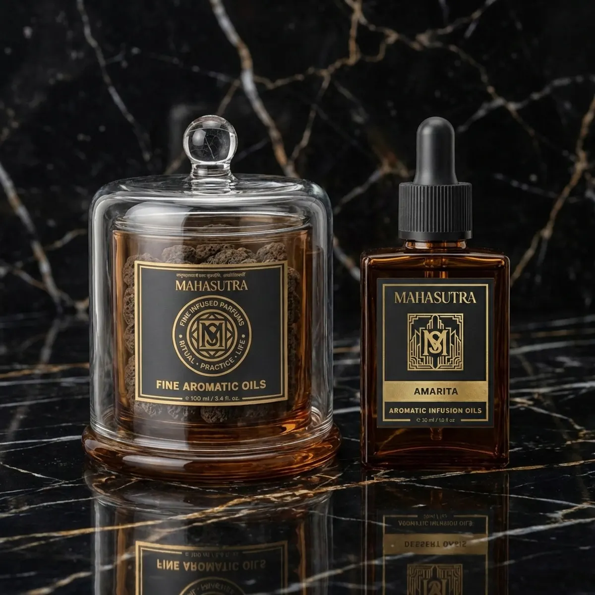 Amarita Aromatic Infusion Oil Oil 30ml + lava stone jar by Mahasutra, view 2
