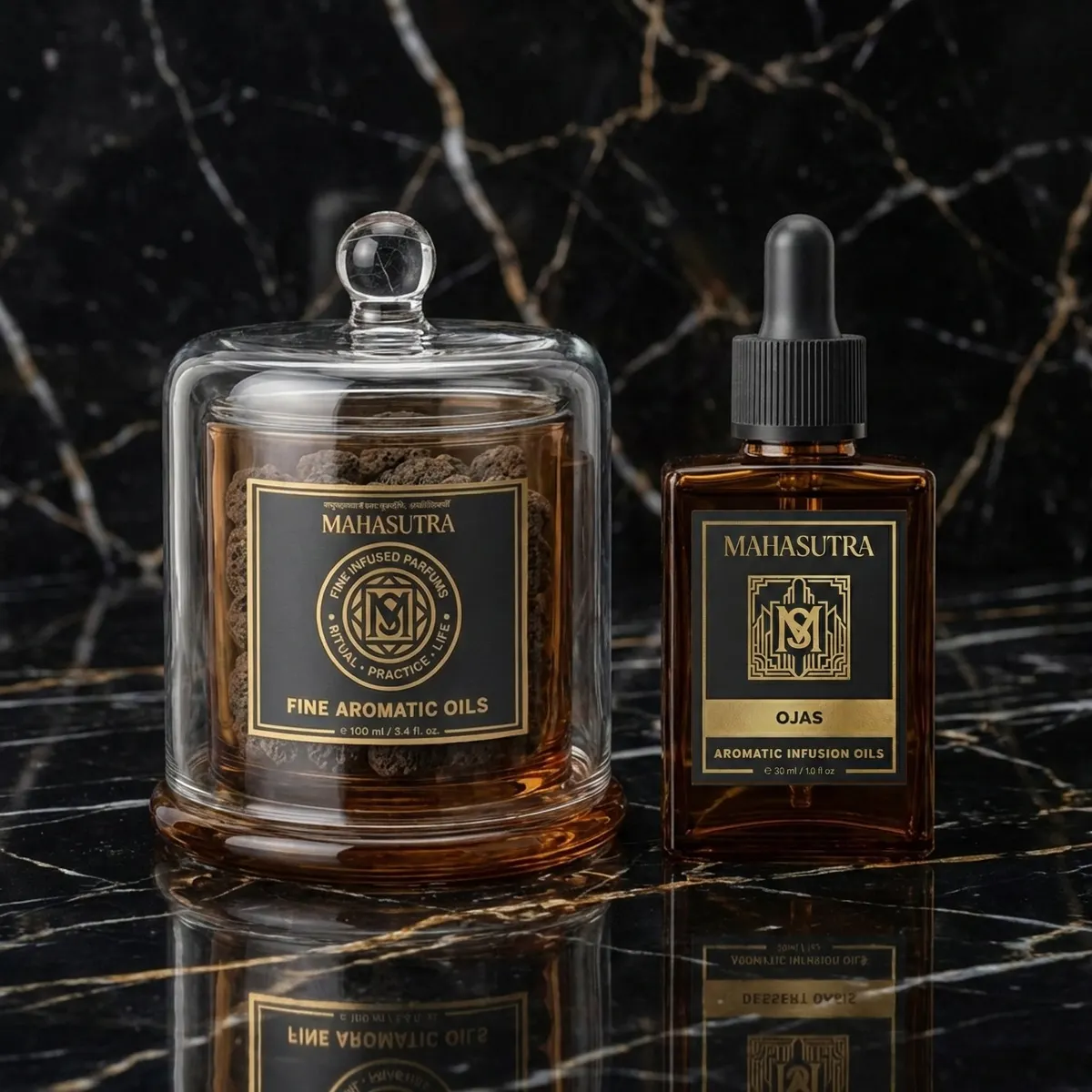 Ojas Aromatic Infusion Oil Oil 30ml + lava stone jar by Mahasutra, view 2