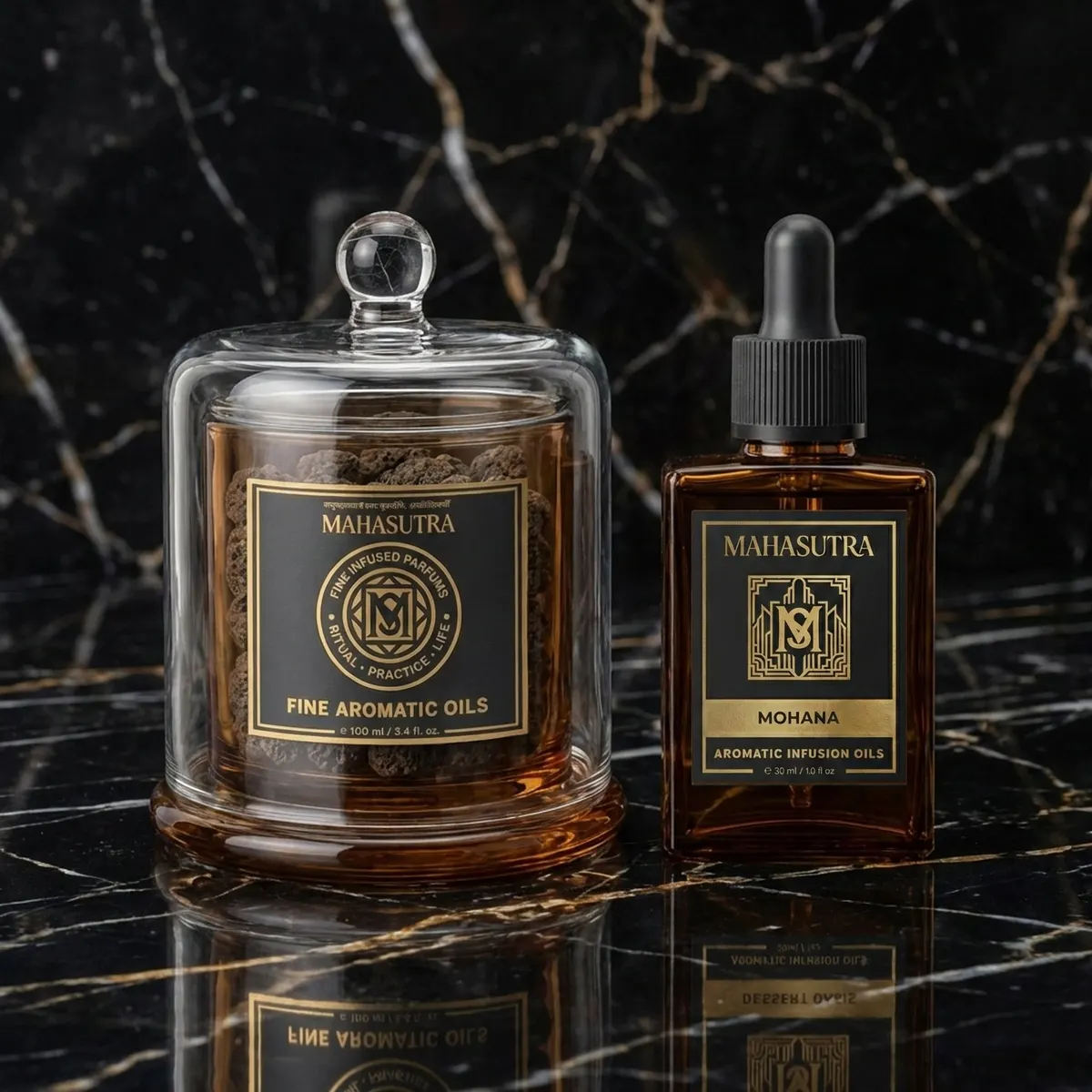 Mohana Aromatic Infusion Oil Oil 30ml + lava stone jar by Mahasutra, view 2
